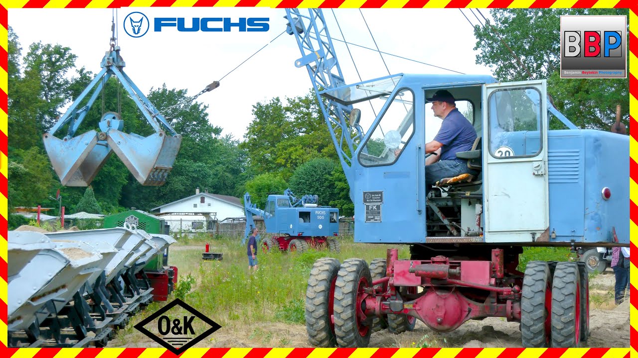 Fuchs 301 Seilbagger & O&K Feldbahn, Historische Baustelle Huttenheim, 02.07.2023.