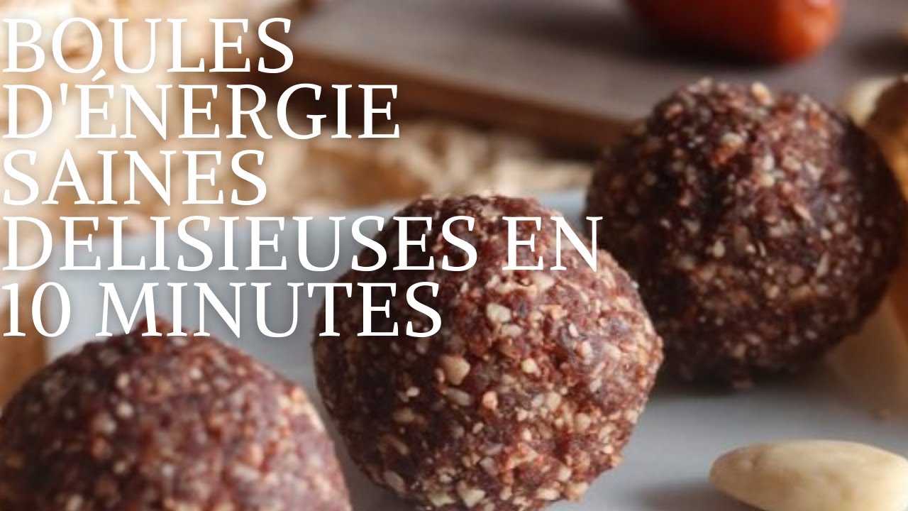 BOULES D'ÉNERGIE SAINES DELISIEUSES FACILE AVEC CHOCOLAT DES NOIX DES DATTES POUR TOUTE LA FAMILLE