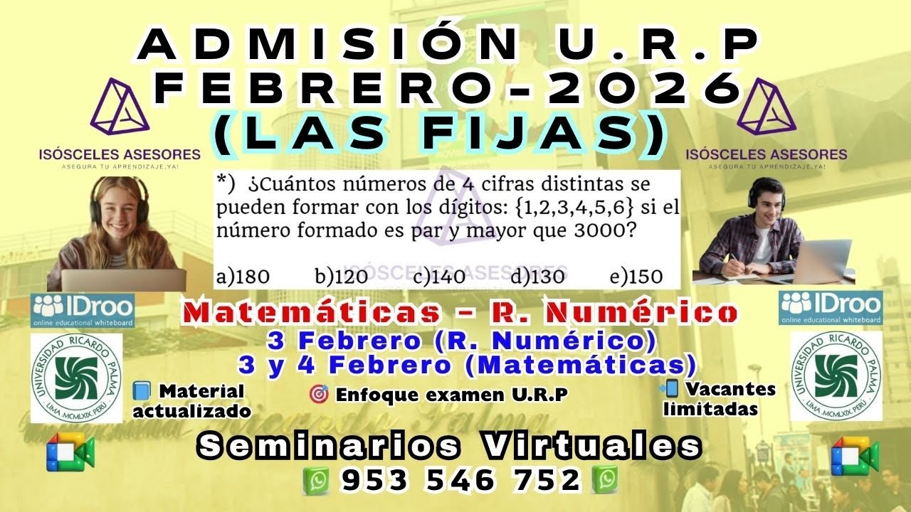U.Ricardo Palma Admisión Febrero- 2026- Seminario/Repaso de LAS FIJAS
