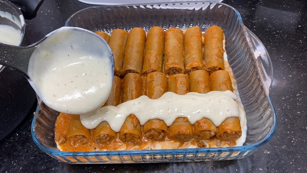 الكانيلوني باللحمه المفرومه😋 وازاي تحشيه من غير المكرونه ماتجري منك 😂 يلا بينا نشوف عملناها ازاي 💪❤️