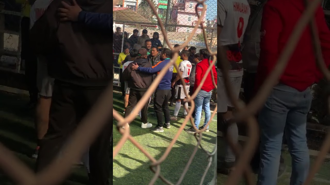 Basanti memorial vs Himalayan fc fight with refree because of refree decision 