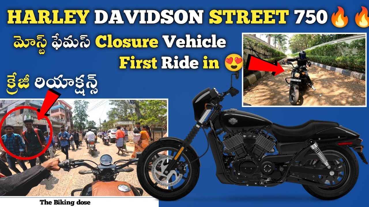 Most famous cruising vehicle😍 harley davidson street 750🔥 crazy college reactions🥳#nellore #harley