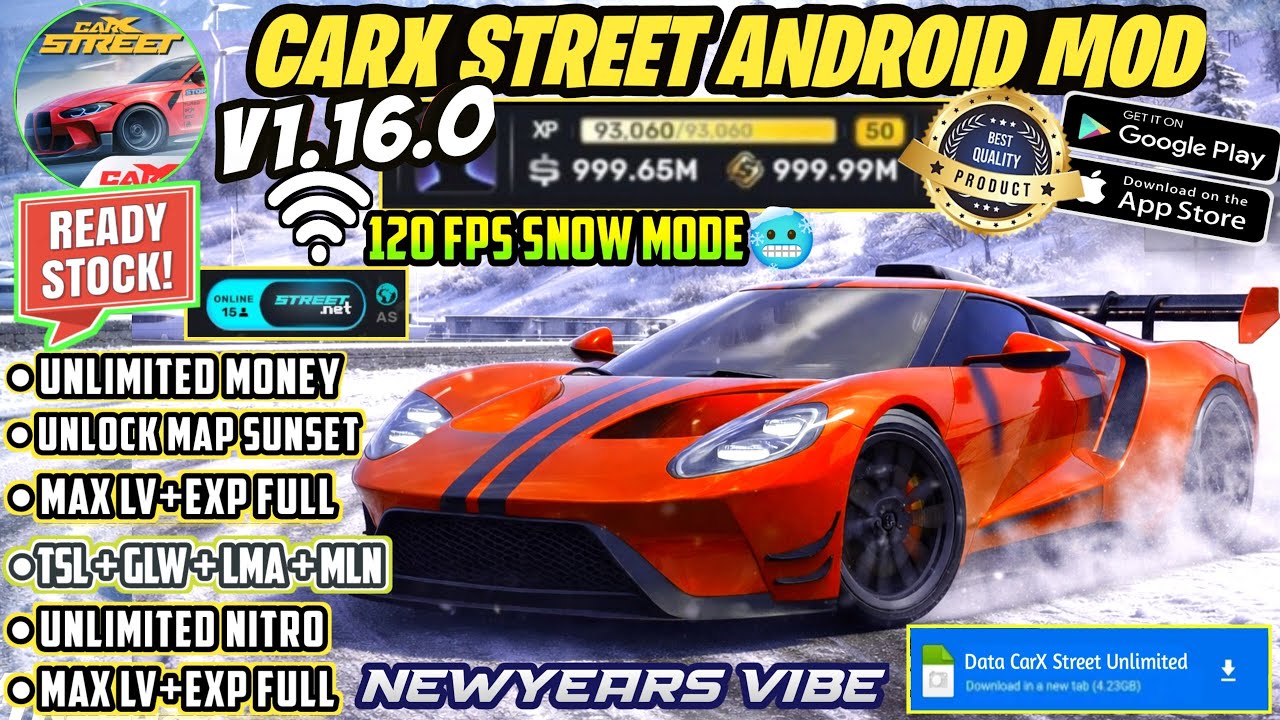 Update!! CarX Street MOD APK v.1.16.0 Gameplay - Unlimited Money Gold & Premium Car Anti Ban 2025