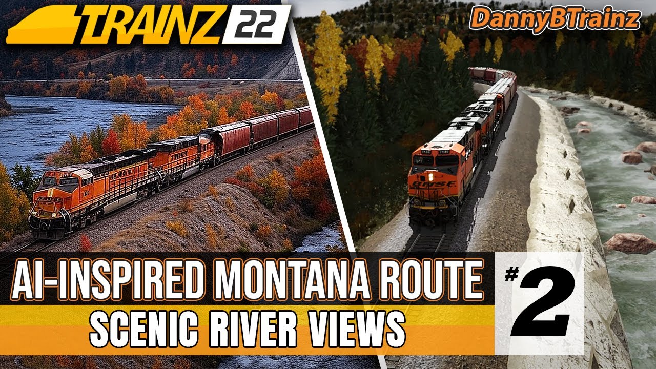 Trainz 22: AI-Inspired Fall Montana Route Build (Episode 2) | DannyBTrainz
