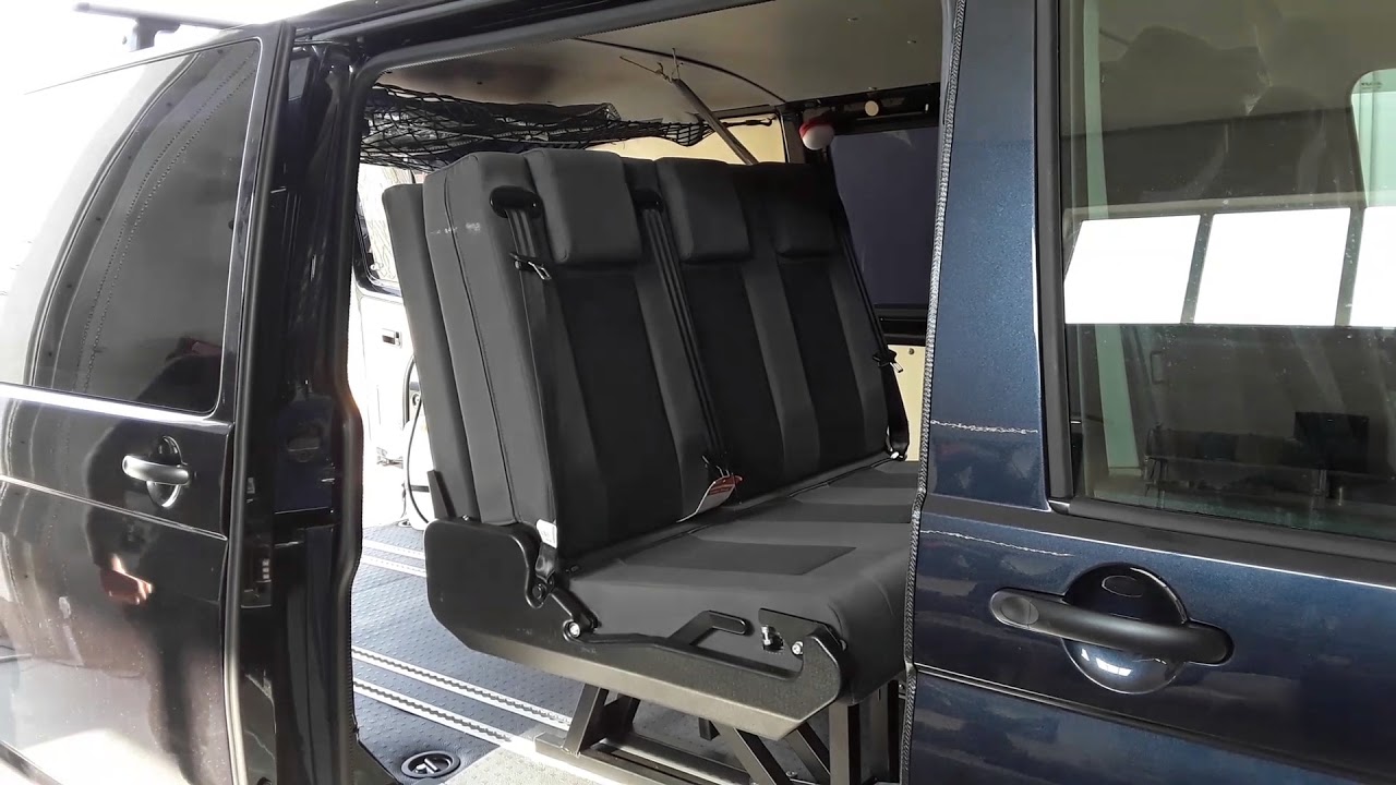Schlafsitzbank nachrüsten im VW T5 / T6, mit Schnierle Schienensystem, Bus4fun