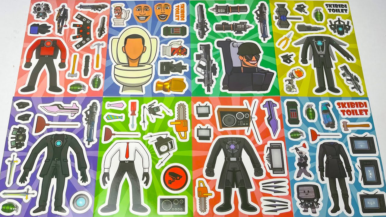 🌈 Skibidi Toilet Sticker Book DIY | Funny Cameraman vs Toilet!