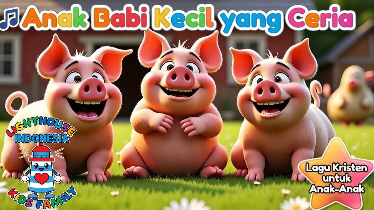 Anak Babi Kecil yang Ceria (Amsal 17:17) | Lagu Kristen Anak | Lighthouse Kids Family– Indonesia
