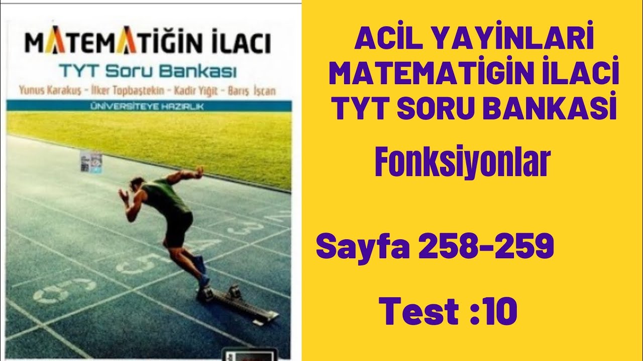 ACİL YAYINLARI MATEMATİGİN İLACİ TYT SORU BANKASİ Fonksiyonlar test:10