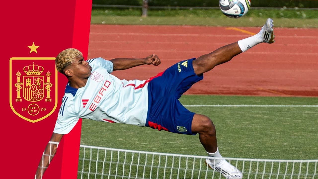 SELECCIÓN ESPAÑOLA | LAMINE YAMAL brilla en el ENTRENAMIENTO de puertas abiertas antes de FRANCIA