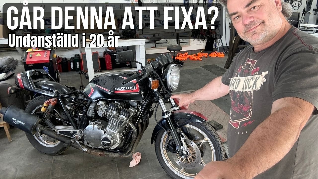Hittade min gamla hoj sedan 36 år i ett skjul. Suzuki GSX 1100E. Gammal kärlek rostar aldrig