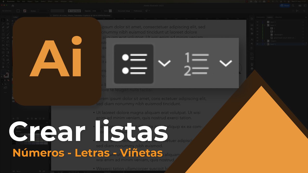 Novedad en Illustrator - Crear listas numeradas, con letras y con vi&ntilde;etas