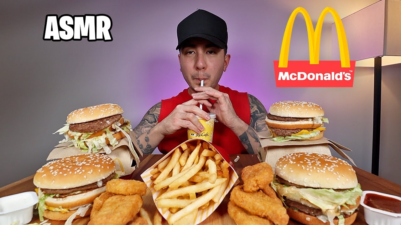 ASMR Mcdonald's Big Mac + Fries + nuggets | Real Eating Sounds
