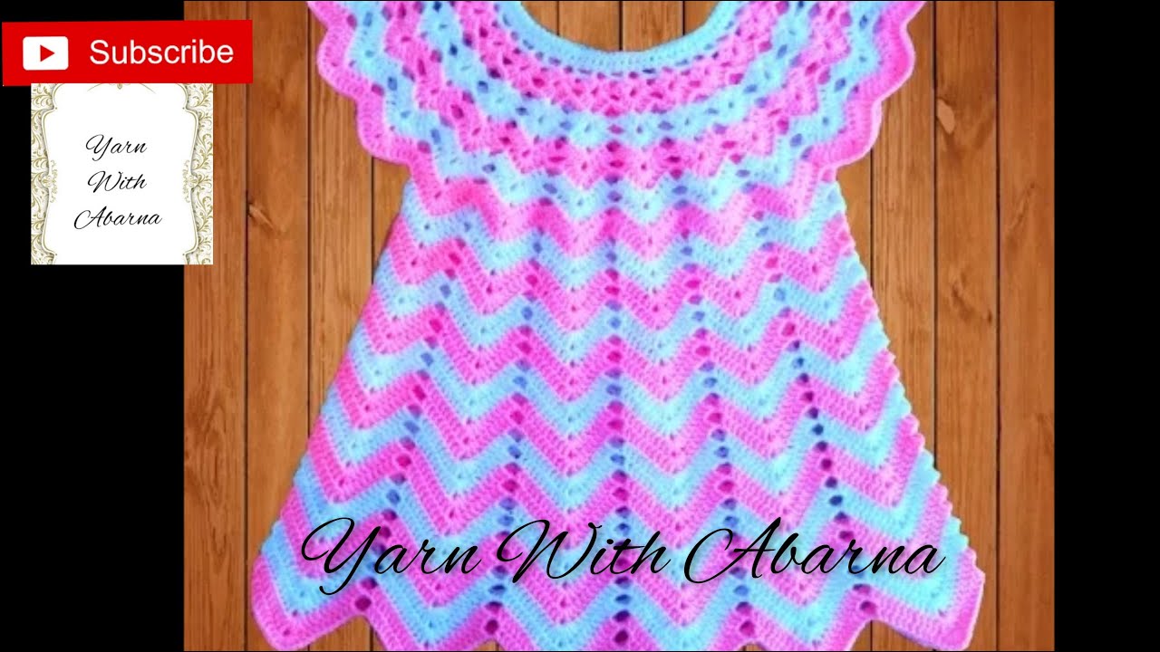#8 How to crochet beautiful and easy zigzag baby dress👗in English #Crochet English #Yarn With Abarna