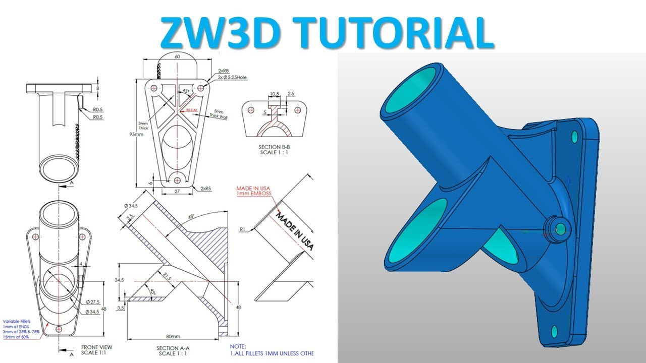 ZW3D Tutorial 26 | 3D Modeling Basic Design Beginners