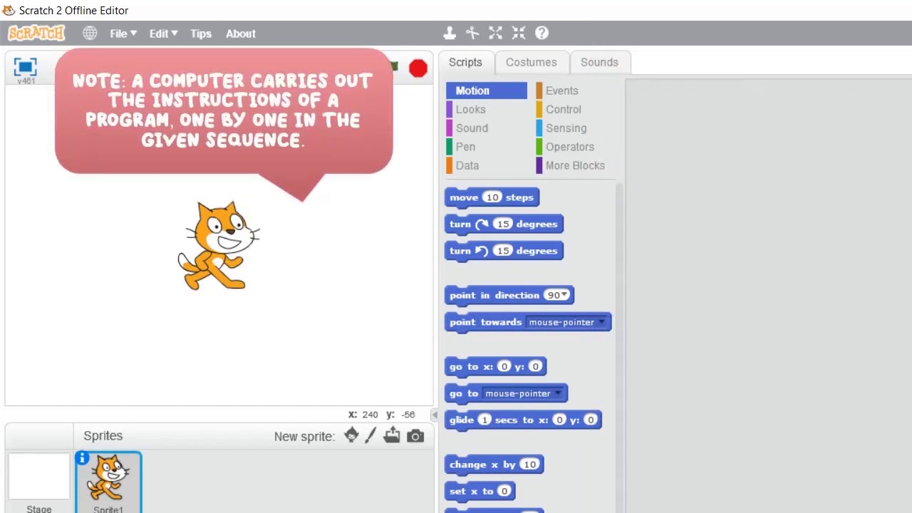 Understand the components of Scratch window