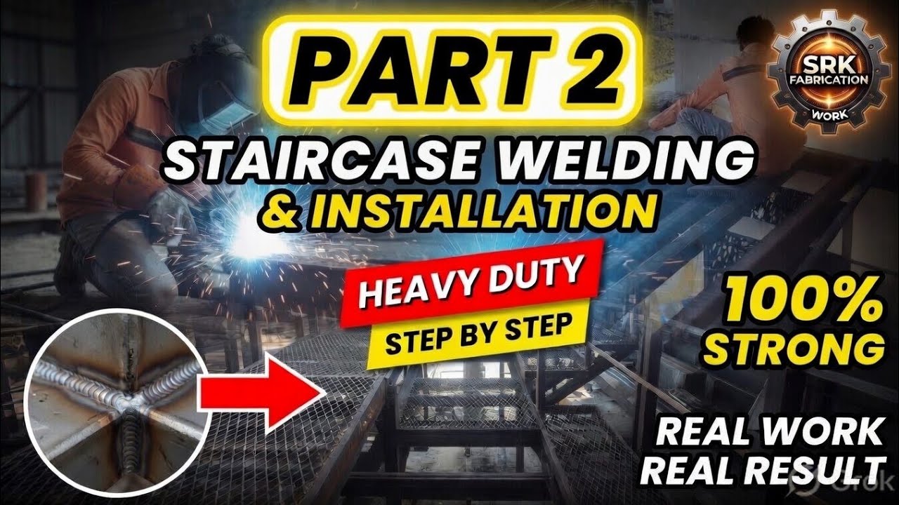 Heavy Steel Structure Staircase Making & Welding Work 💪 Complete Site Work  final part 