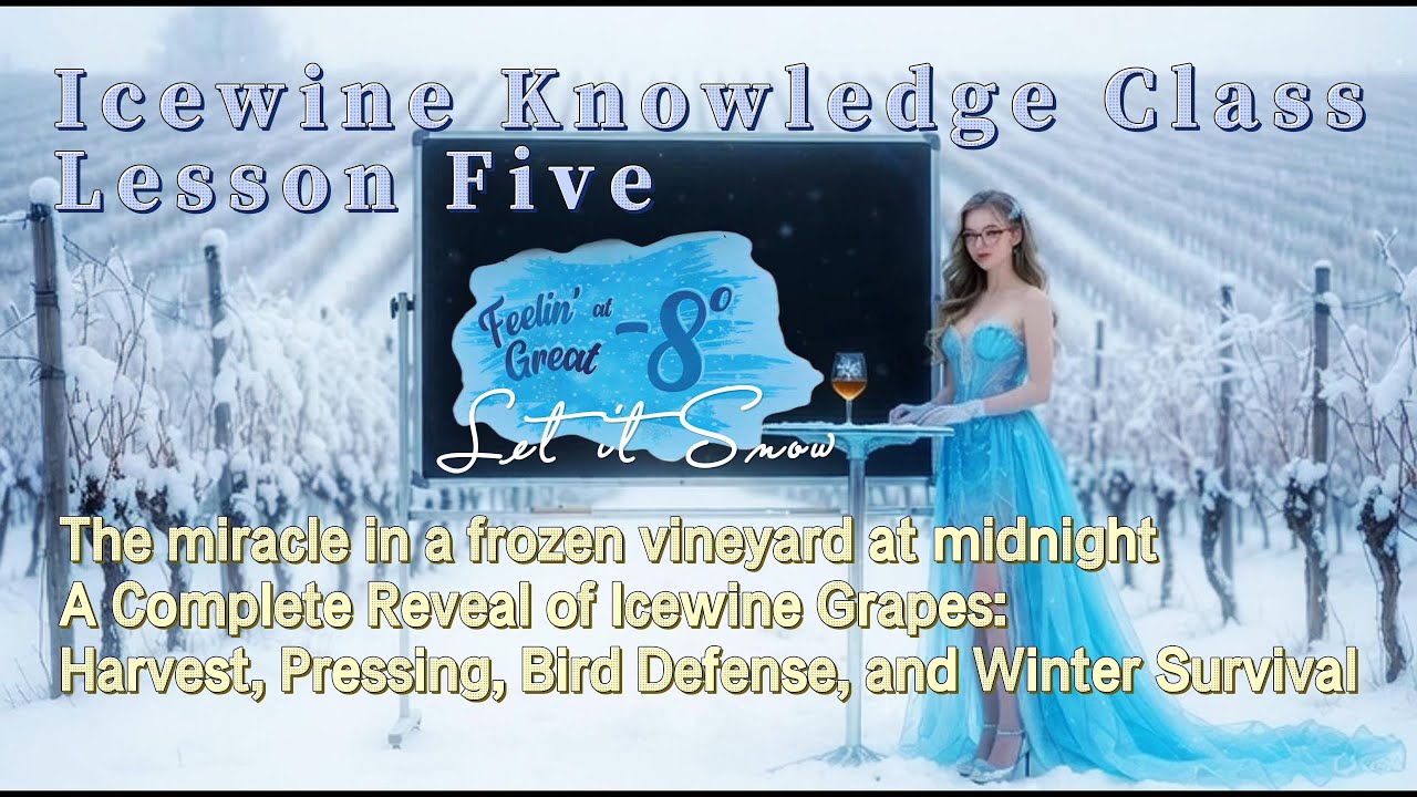 Icewine Knowledge Class 5: Miracle in frozen night. Harvest, Pressing, Bird Defense, Anti-freezing.