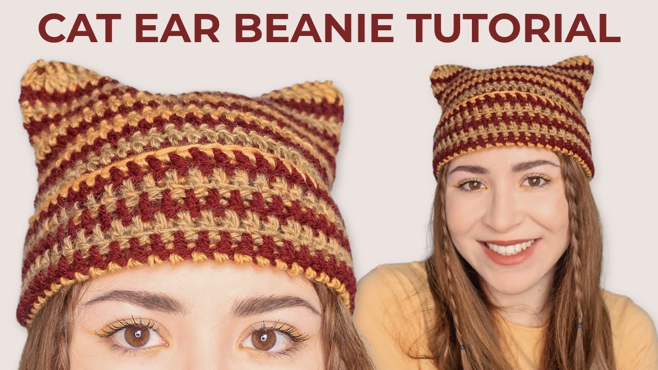 Cat Ear Beanie Crochet Tutorial (Sack Hat)