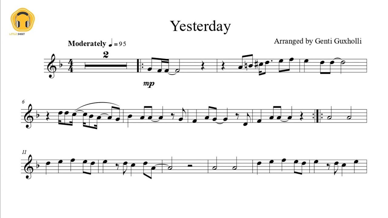 Yesterday by The Beatles (Flute Solo with Piano Accompaniment/Sheets)