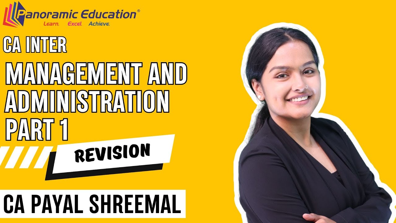 CA Inter Law l Management & Administration Pt 1l Company Laws  Sept 25/Jan 26 - CA Payal Shreemal