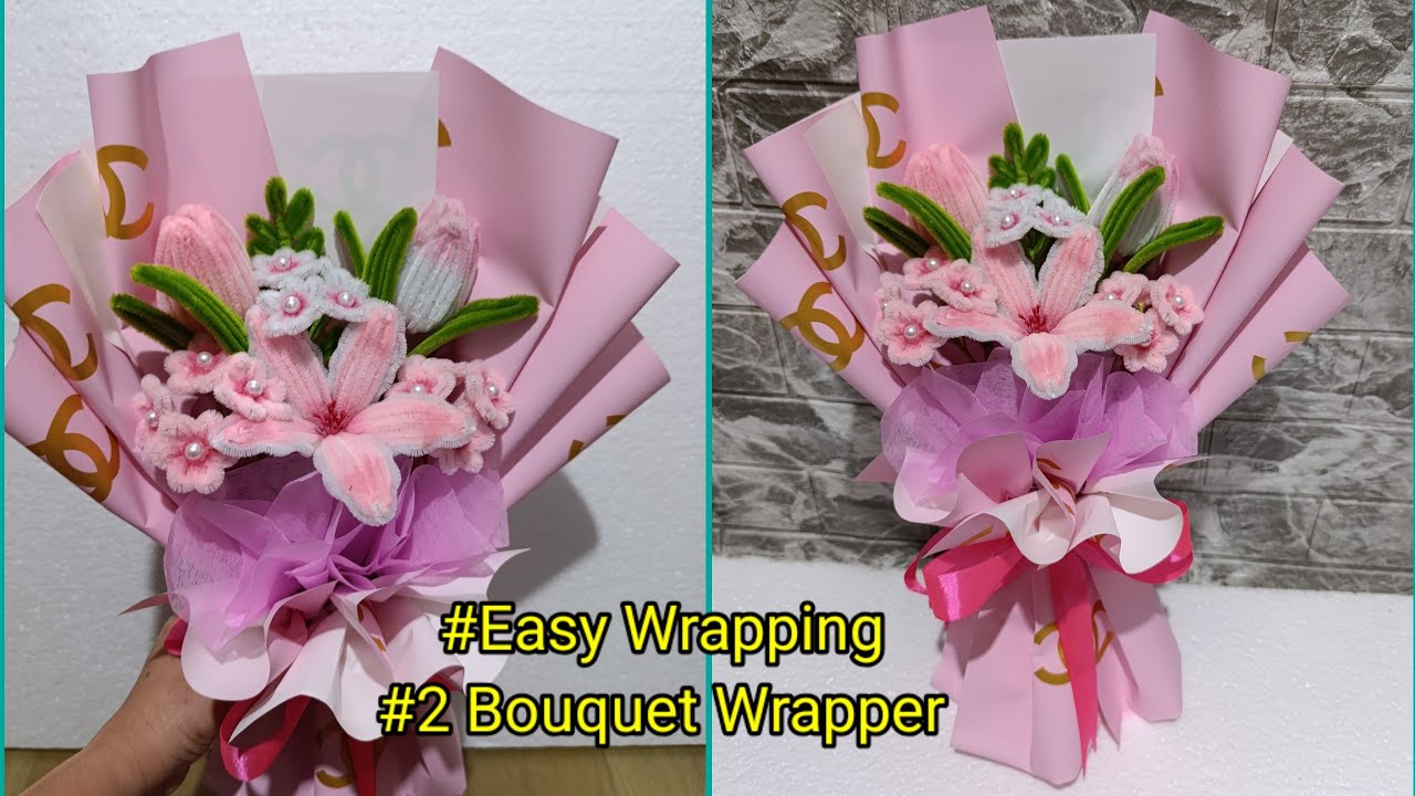 Easy Fuzzy Wire Flower bouquet Wrapping Tutorial