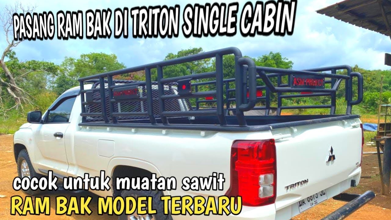 TRITON SINGLE CABIN  MODIFIKASI PASANG RAM BAK/KRANJANG