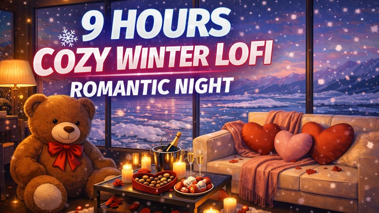 9 Hours Cozy Winter Lofi ❄️🧸 | Romantic Night Vibes, Chill Beats & Deep Relaxation