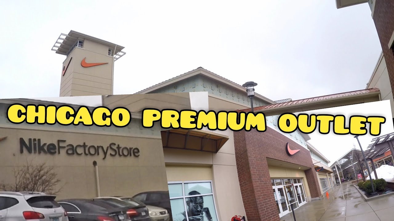 Shopping at Nike Factory Store, Chicago Premium Outlet.