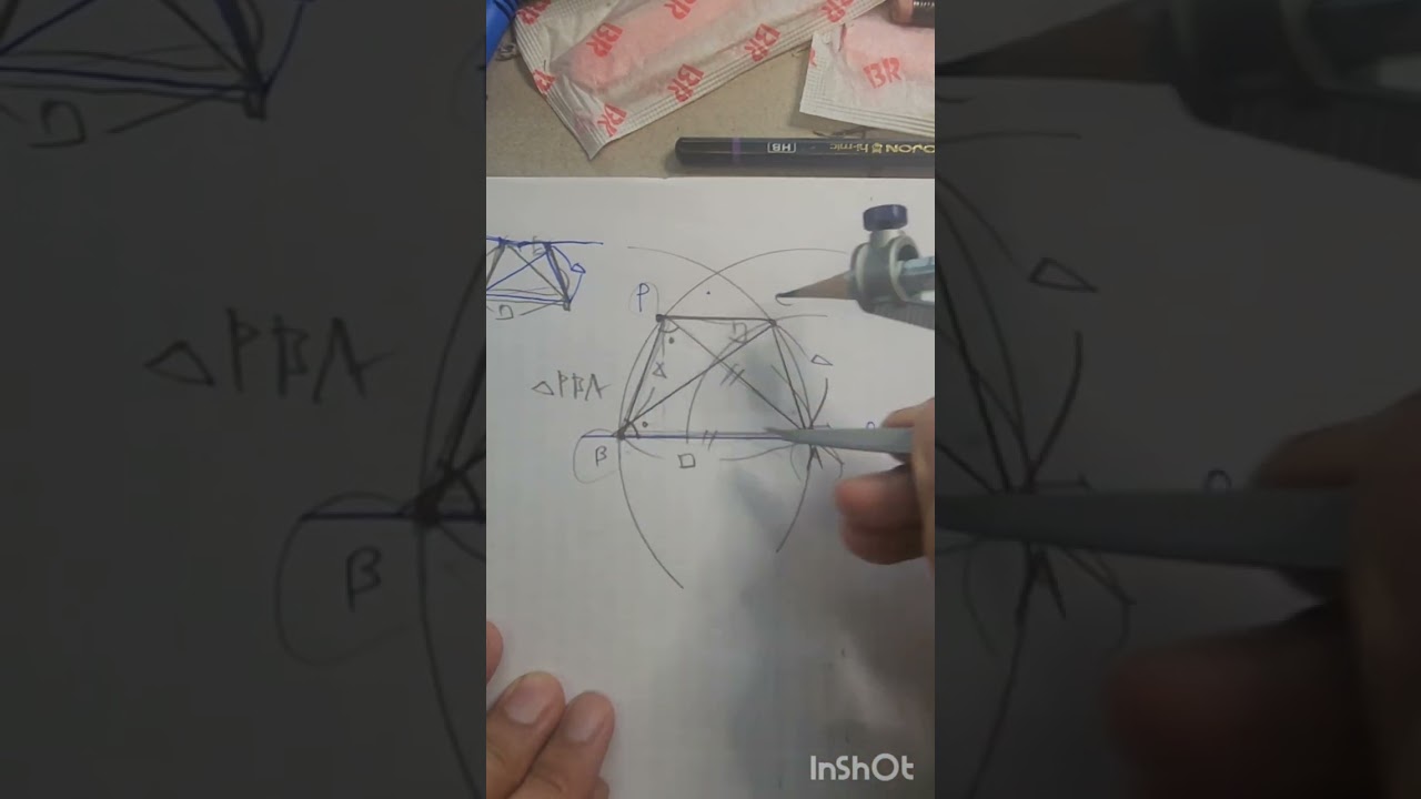 원샷 중1하 어드, 148쪽 25번(엇각 이용 평행선 작도, alternate interior angle, parallel line)