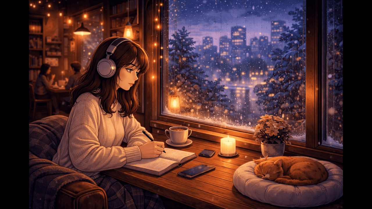 Snowfall Lofi 🌙 Peaceful Beats for Night Study