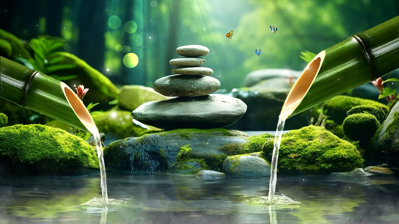 Sleep Music for Deep Sleep - Bamboo Water Sounds for Relax, Reduce Stress & Calm the Mind, Healing
