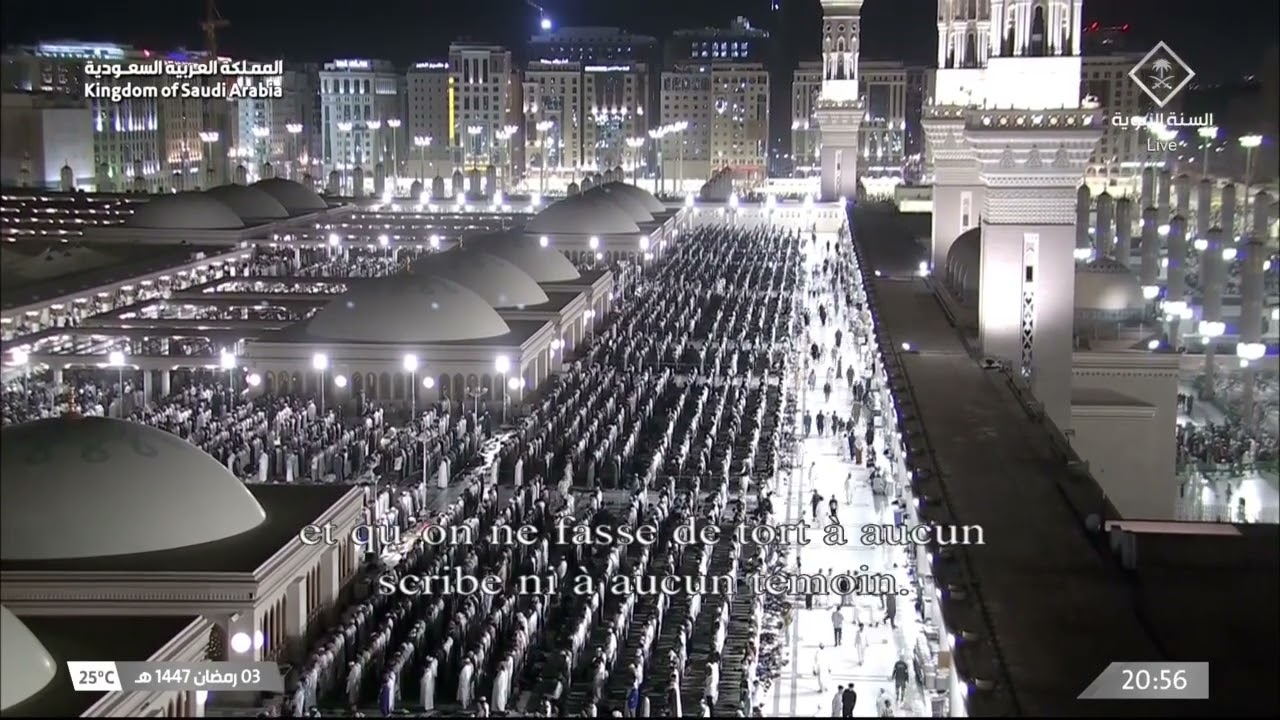صلاة التراويح كاملة من الحرم النبوي ليلة 4 رمضان 1447- عبدالله القرافي - أحمد الحذيفي