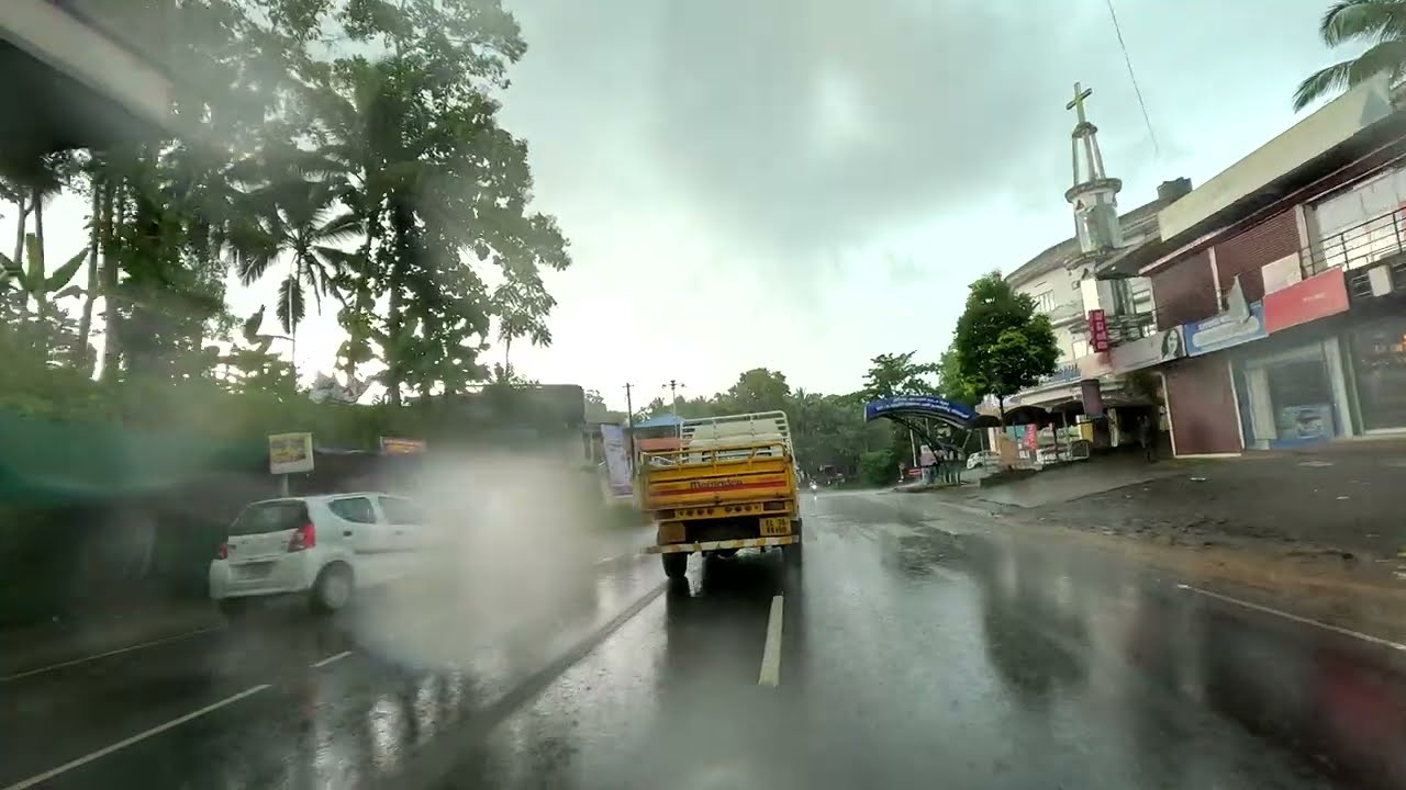 🔥 [ 4K - UHD ] Beautiful Rainy Day Drive in Village Roads in #Kerala, #India