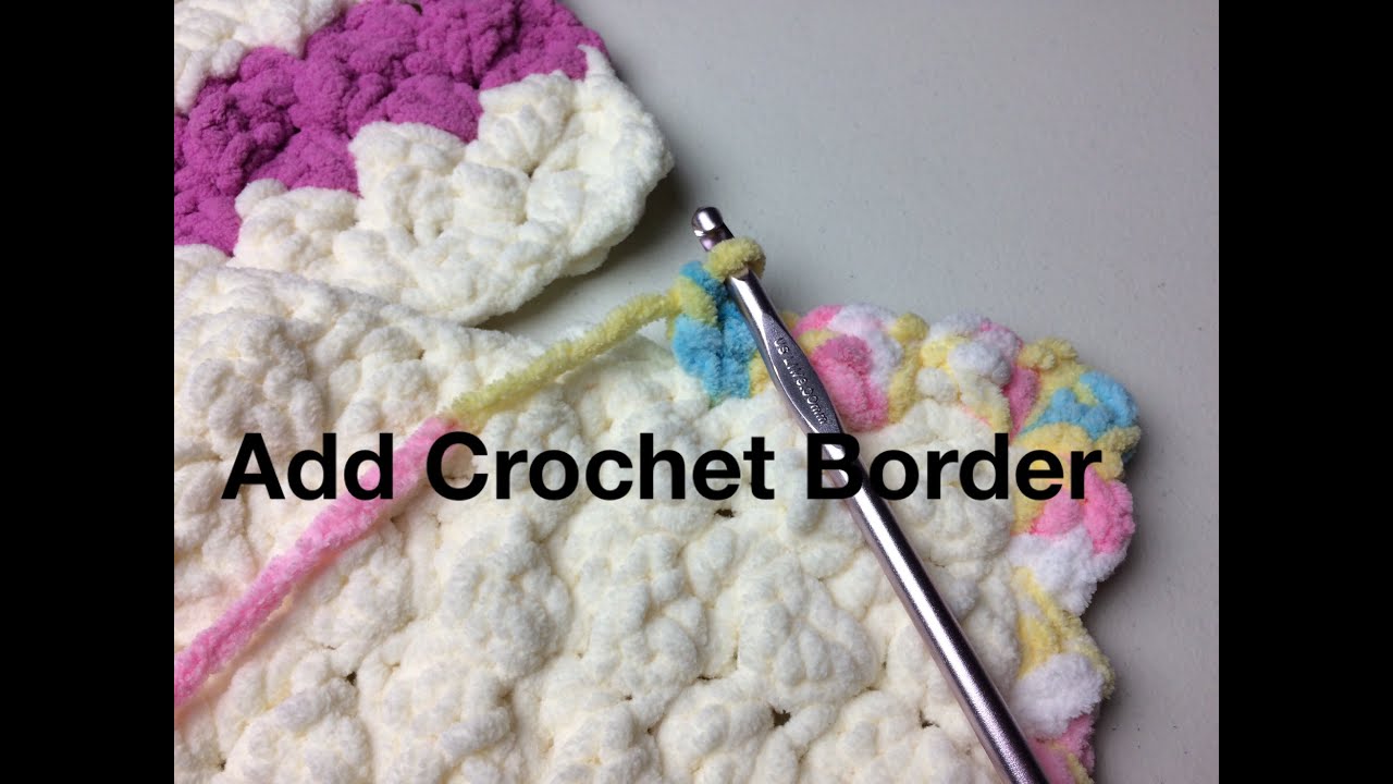 Add Crochet Border to Marshmallow Crochet Baby Blanket (Closed Captions CC)