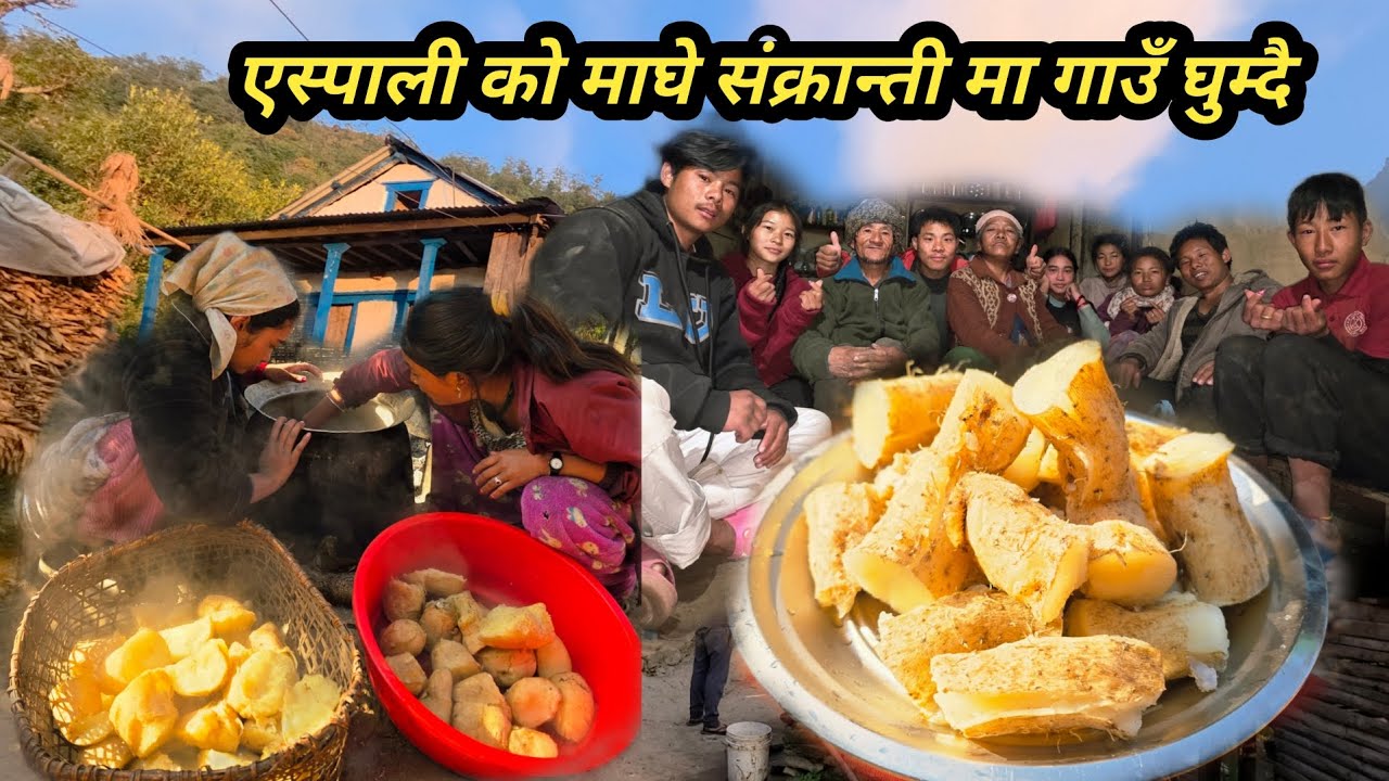 एस्पाली को माघे संक्रान्ती मा फल्फुल खादै गाउँ घुम्दै हाम्रो पुर्खा बसाइ सराइ गरेको ठाउँ पुगियो?