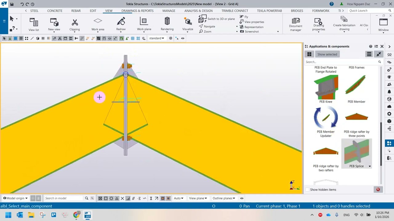 Tekla TIP 115 - Liên kết đỉnh kèo