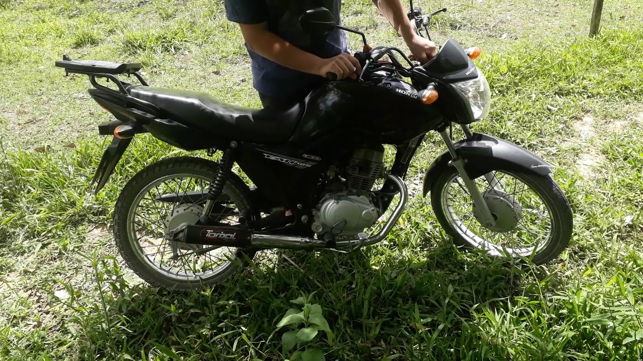 Fan 125 2014 cortando giro com escape Torbal Floripa  com cdi original