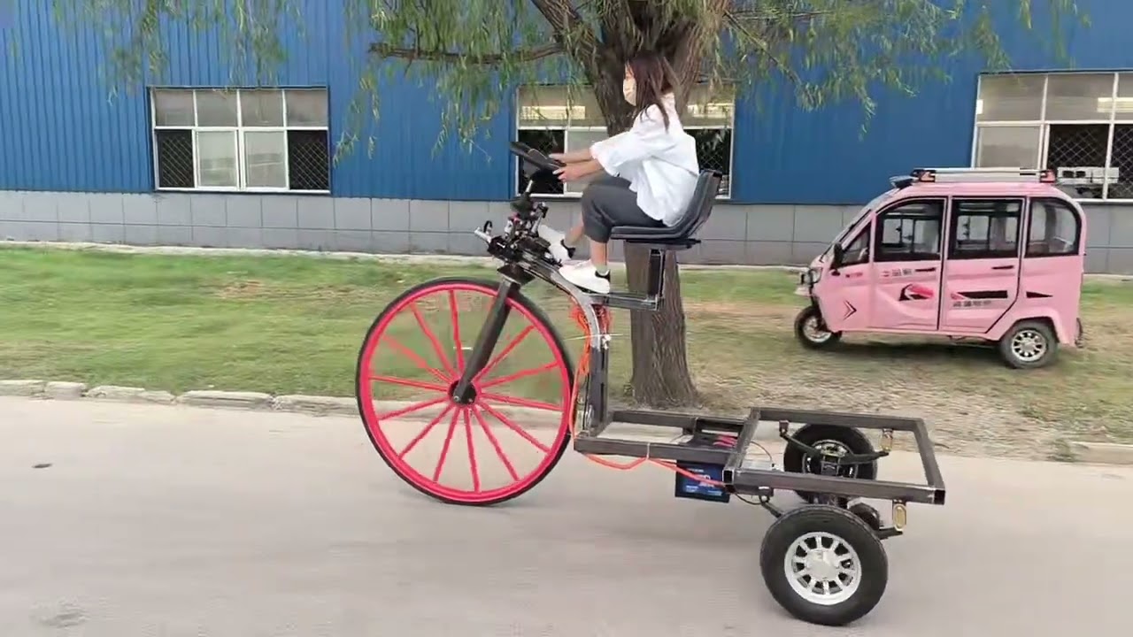 Custom-made electric three-wheeled vehicle testing