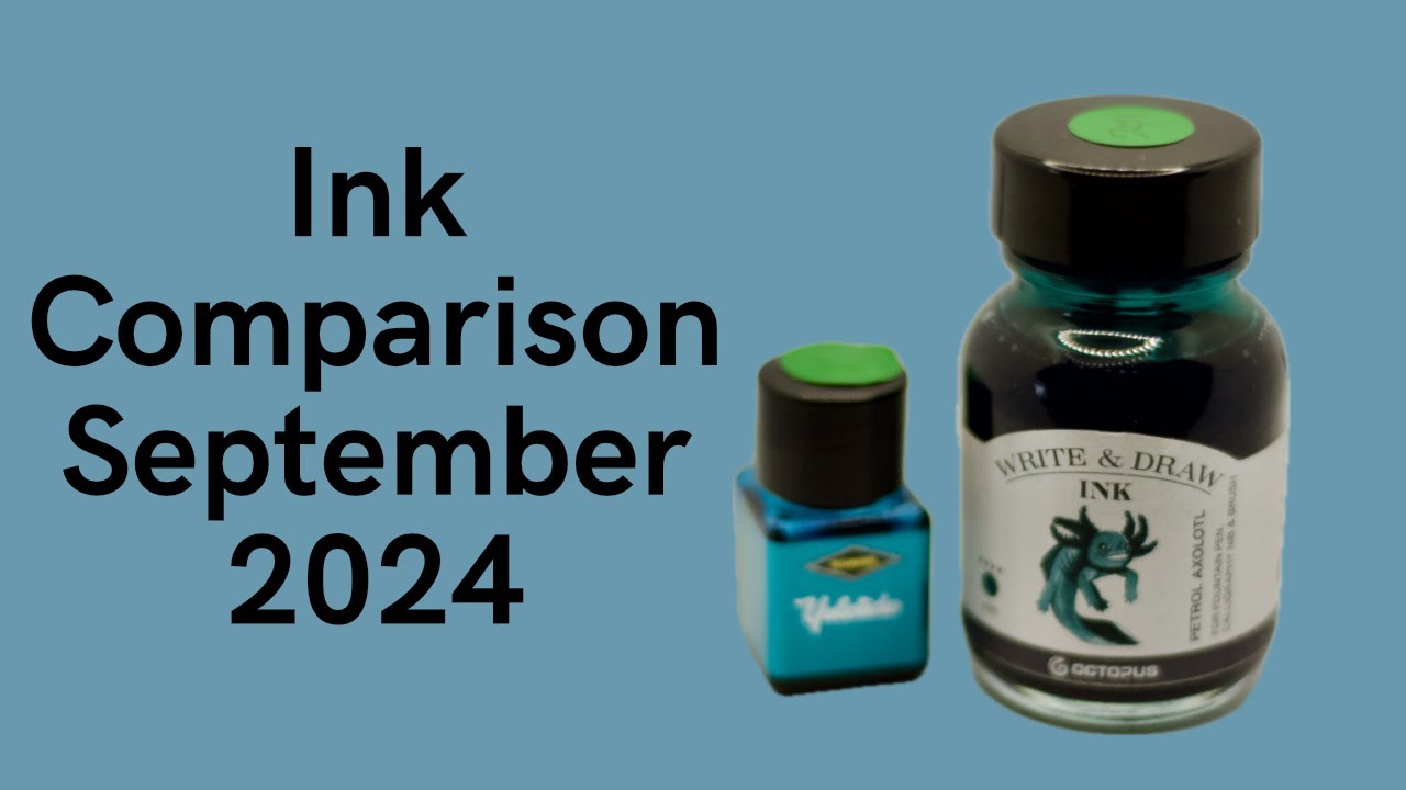 Diamine Yuletide vs Octopus Fluids Petrol Axolotl - Fountain Pen Ink Comparison