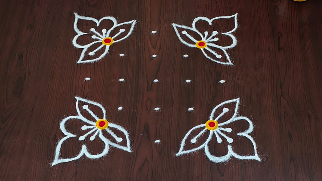 5×5dots easy rangoli|daily muggulu|thipkyanchi,festival rangoli|traditional rangoli#Rang kaa Rangoli