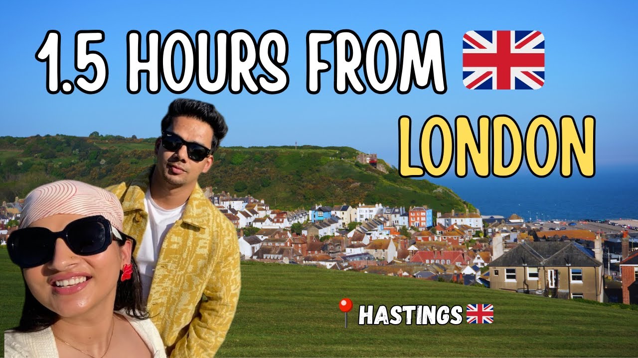 Day Trip to Hastings from London 🇬🇧 | Travel Vlog by Indian Couple in London | Summer Getaway in UK