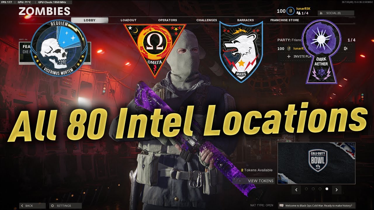 80/80  Die Maschine All Intel Locations | Cold War Zombies