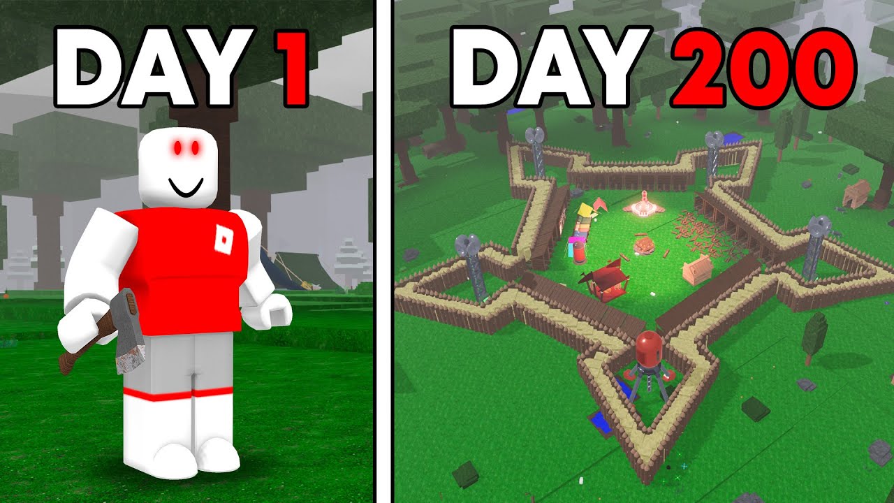 200 Days to Build The SAFEST AFK BASE in 99 Nights in the Forest!