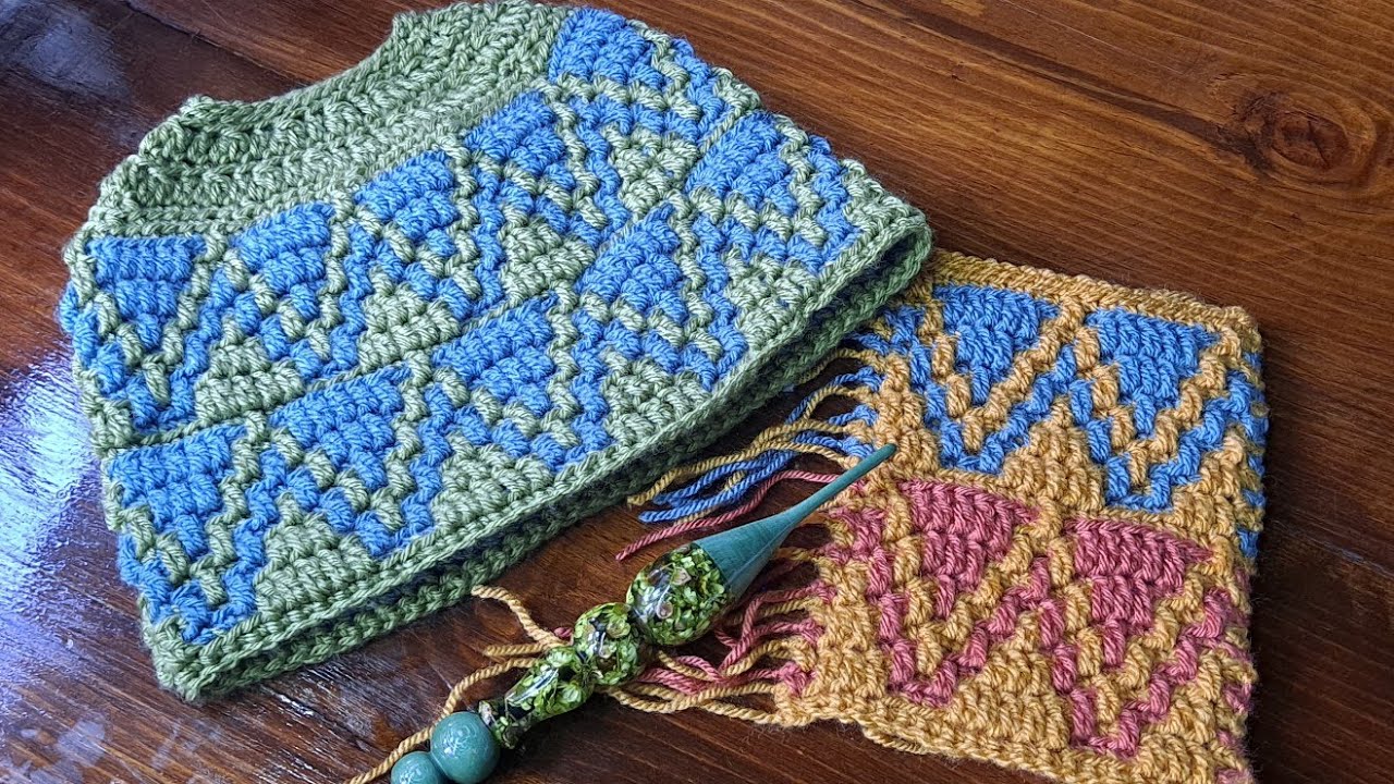Mosaic Crochet Pattern #7 REMASTERED - Multiple of 8 + 4 - work flat or in the round - left or right