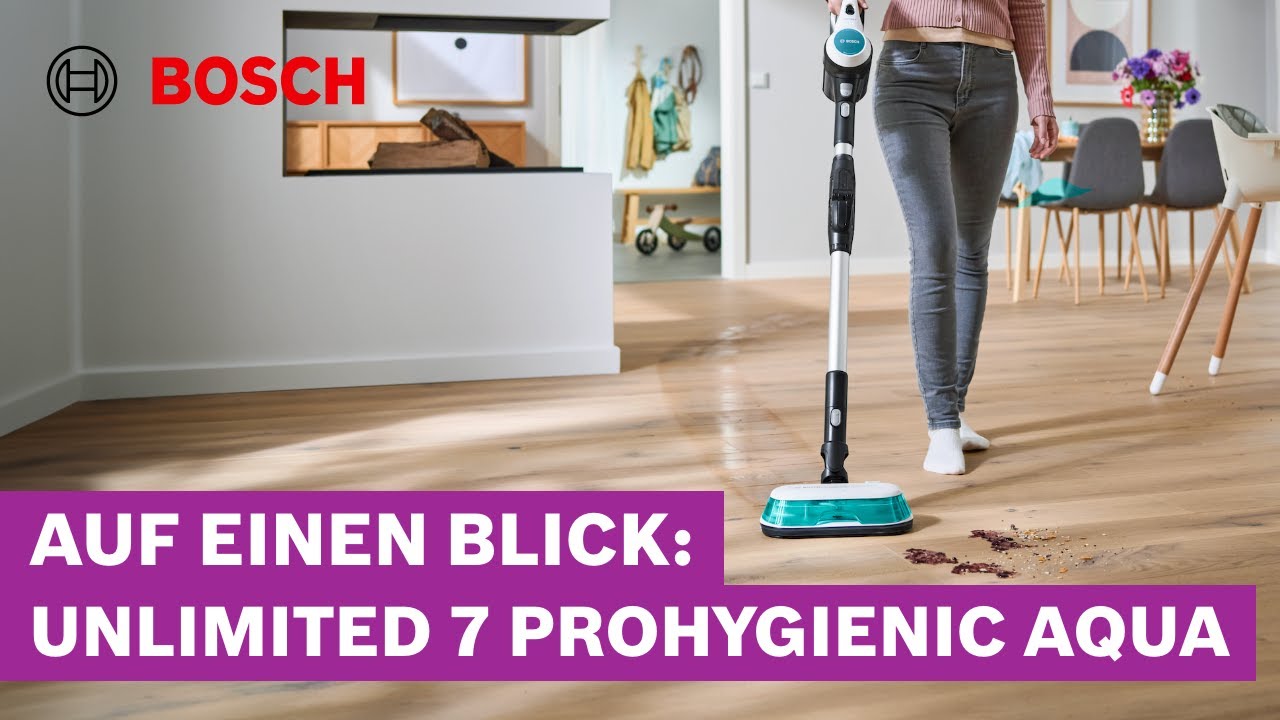 Gleichzeitig Saugen & Wischen mit dem Unlimited 7 ProHygienic Aqua | Bosch Staubsauger