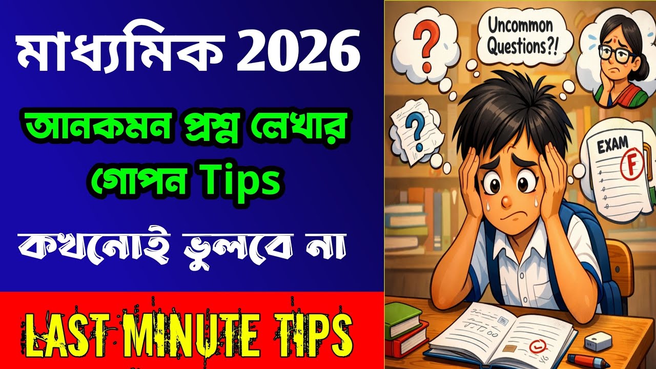 মাধ্যমিক 2026। পরীক্ষায় আনকমন প্রশ্ন লেখার গোপন Tips 🔥। উত্তর কোনদিনই ভুলবে না।