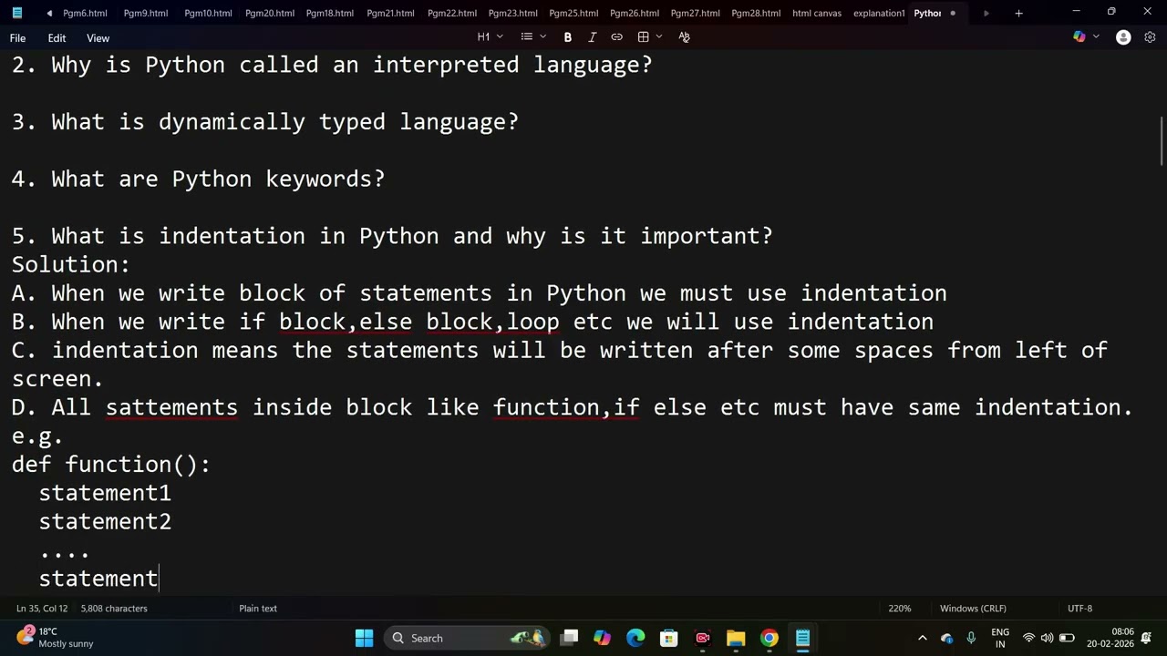 Part1 of Python Interview Question set detailed explanation by Nadkarni Sir #interview #python
