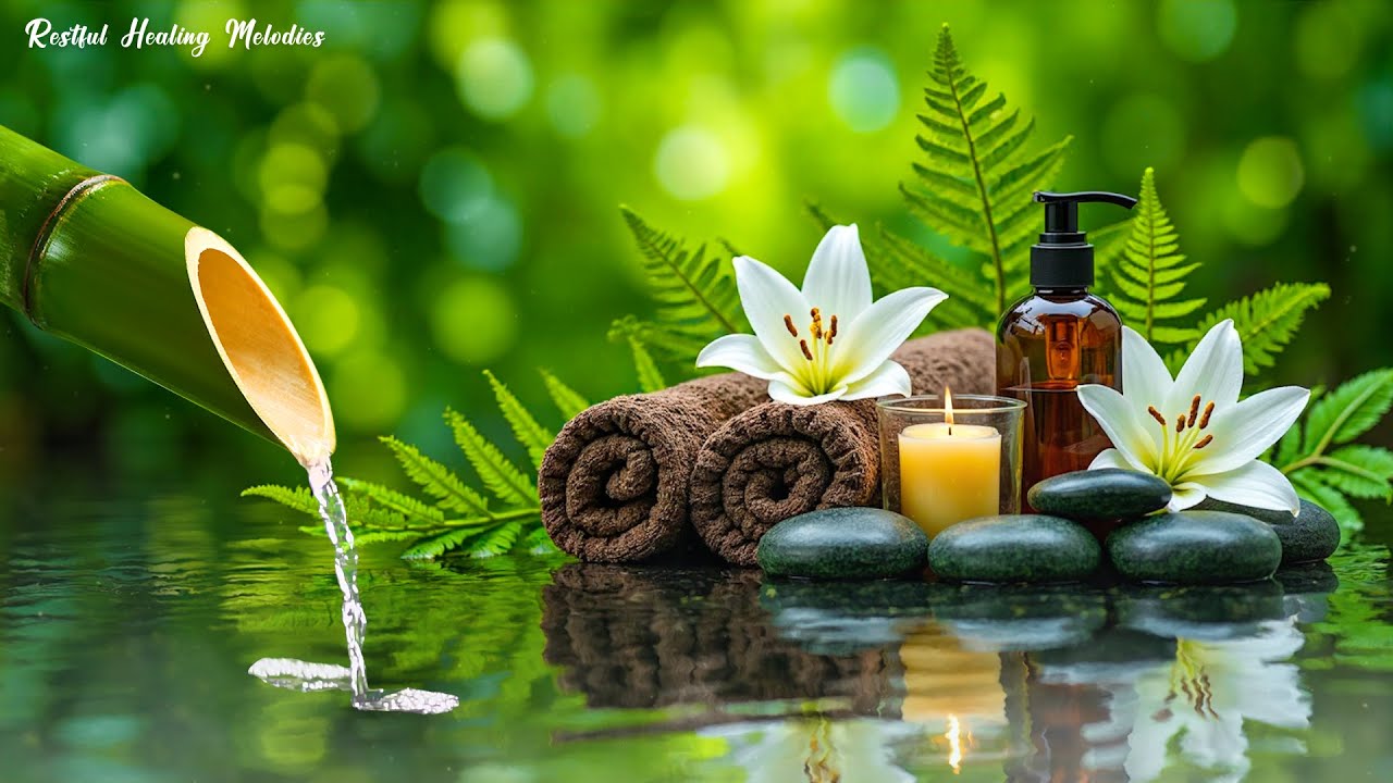 Bamboo Water Sound and Healing Sleep Music 🌿 Relieve Stress, Anxiety and Depression, Calm The Mind