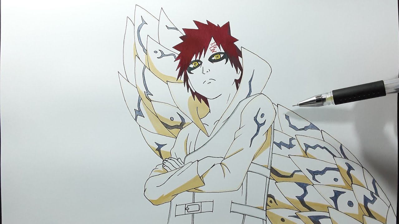 How to draw Gaara Baryon Mode | step by step
