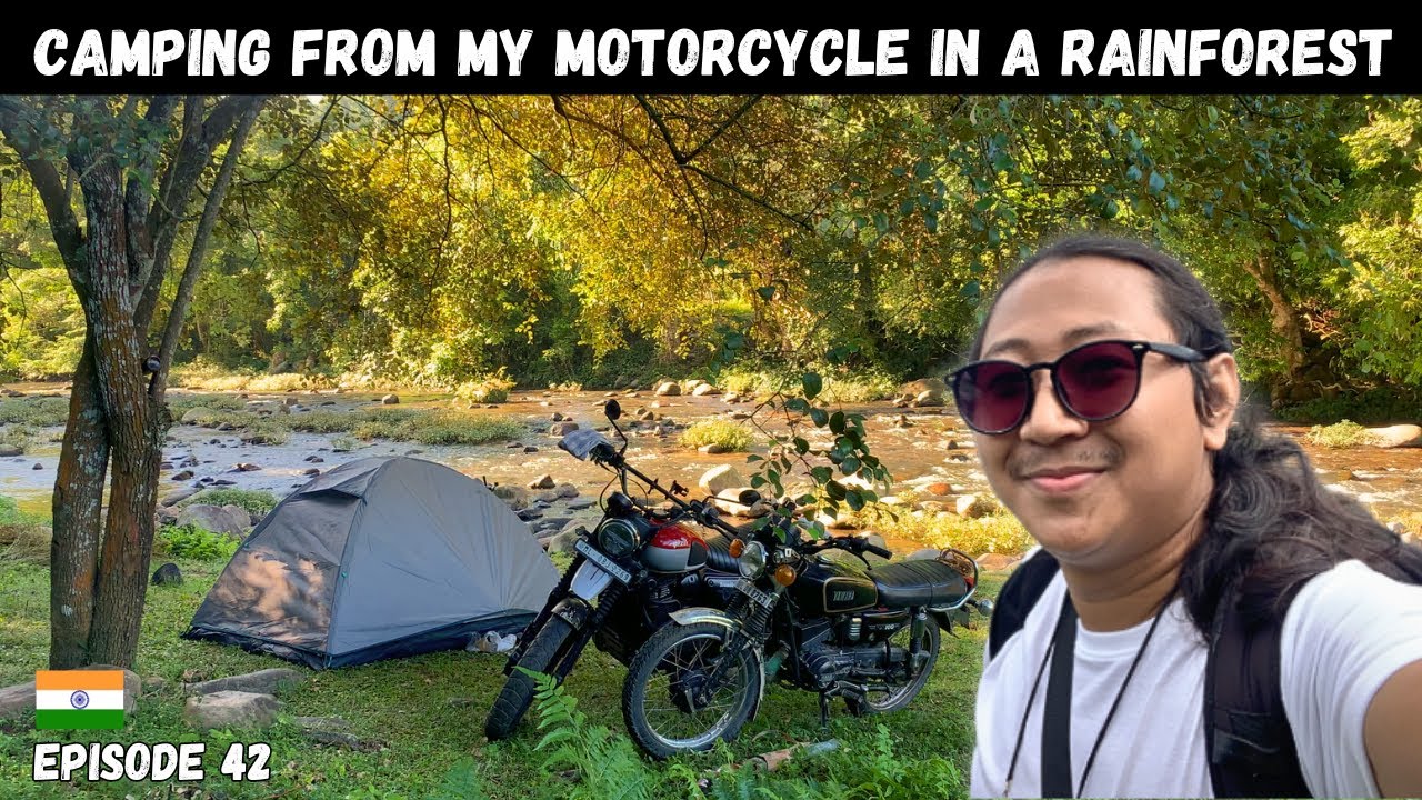 Camping from my Motorcycle in a Rainforest | ASMR | VLOGGER |
